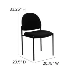 Flash Furniture Fabric Stackable Steel Side Chairs (BT5151BK) -Popular Furniture sp88869740 s7
