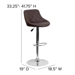 Flash Furniture Contemporary Vinyl Adjustable Height Barstool With Back, Brown (CH82028ABRN) 12 Flash Furniture Contemporary Vinyl Adjustable Height Barstool With Back, Brown (CH82028ABRN) -Popular Furniture sp89550834 s7