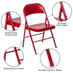 Flash Furniture HERCULES Series Metal Folding Chair, 4/Pk (4BDF002RED) -Popular Furniture sp89555705 s7