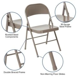 Flash Furniture HERCULES Series Metal Folding Chair, 4/Pk (4BDF002GY) -Popular Furniture sp89555729 s7