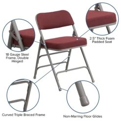 Flash Furniture HERCULES Series Fabric Folding Chair, Burgundy, 2/Pack (2AWMC320AFBG) 12 Flash Furniture HERCULES Series Fabric Folding Chair, Burgundy, 2/Pack (2AWMC320AFBG) -Popular Furniture sp89555737 s7