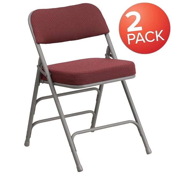Flash Furniture HERCULES Series Fabric Folding Chair, Burgundy, 2/Pack (2AWMC320AFBG) 2 Flash Furniture HERCULES Series Fabric Folding Chair, Burgundy, 2/Pack (2AWMC320AFBG) - Image 2
