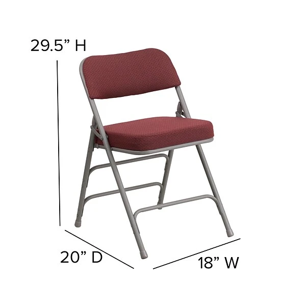 Flash Furniture HERCULES Series Fabric Folding Chair, Burgundy, 2/Pack (2AWMC320AFBG) 6 Flash Furniture HERCULES Series Fabric Folding Chair, Burgundy, 2/Pack (2AWMC320AFBG) - Image 6