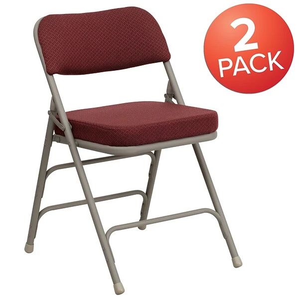 Flash Furniture HERCULES Series Fabric Folding Chair, Burgundy, 2/Pack (2HAMC320AFBY) 2 Flash Furniture HERCULES Series Fabric Folding Chair, Burgundy, 2/Pack (2HAMC320AFBY) - Image 2