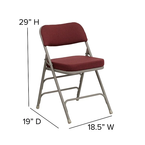 Flash Furniture HERCULES Series Fabric Folding Chair, Burgundy, 2/Pack (2HAMC320AFBY) 6 Flash Furniture HERCULES Series Fabric Folding Chair, Burgundy, 2/Pack (2HAMC320AFBY) - Image 6