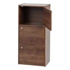 IRIS® 3-Door Wood Storage Shelf, Brown -Popular Furniture sp9616794 s7